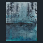 WinterBossen Puzzel<br><div class="desc">WinterBossen I van Chariklia Zarris. Met donkere bomen in diepe blauwe tinten in een waterverf-achtige stijl.</div>