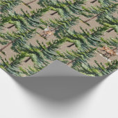 Winterbossen voor bomen Bos hert Kraft Cadeaupapier (Hoek)