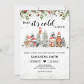 Winterbossen zijn koud buiten Baby shower Kaart (Voorkant)