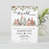 Winterbossen zijn koud buiten Baby shower Kaart (Staand voorkant)