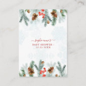 Winterbotanisch advies voor mama Baby shower Informatiekaartje (Achterkant)