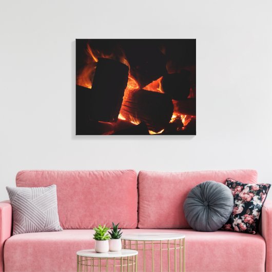 Winterbrandstroken Canvas Afdruk (Insitu (Woonkamer))