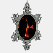 Winterbrandstroken Tin Sneeuwvlok Ornament (Links)