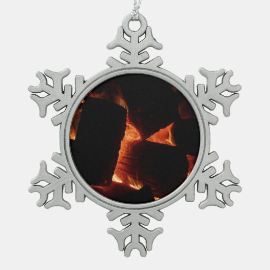 Winterbrandstroken Tin Sneeuwvlok Ornament (Voorkant)