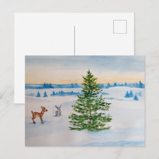 winterbriefkaart feestdagenkaart (Voorkant / Achterkant)