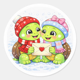 Winterbrieven Ronde Sticker