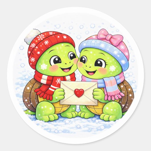 Winterbrieven Ronde Sticker (Voorkant)