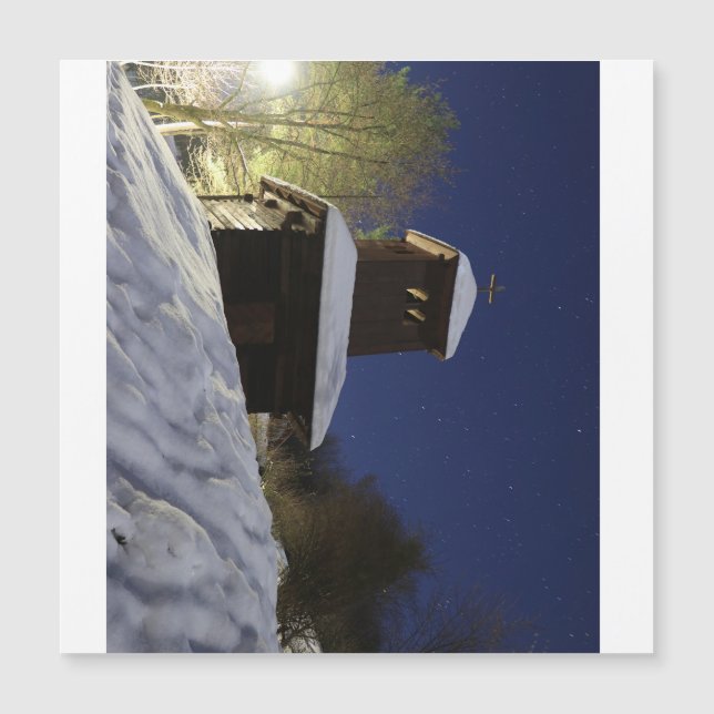 Winterbrug onder de sterren - nachtlandschap (Voorkant)