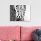 Winterbrug over de rivier bij Fairbanks Canvas Afdruk (Insitu (Woonkamer))