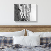 Winterbrug over de rivier bij Fairbanks Canvas Afdruk (Insitu (Slaapkamer))