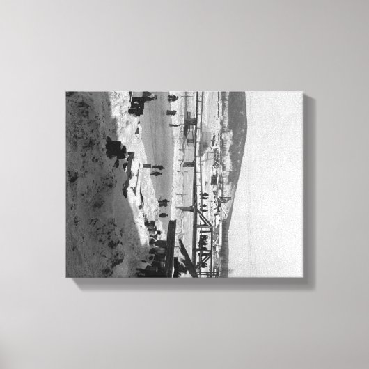 Winterbrug over de rivier bij Fairbanks Canvas Afdruk (Voorkant)