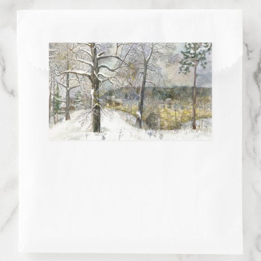 winterbrug rechthoekige sticker (Tas)