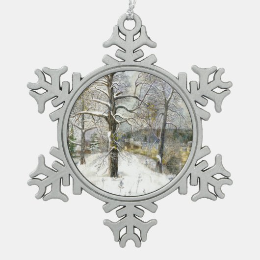 winterbrug tin sneeuwvlok ornament (Voorkant)