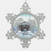 Winterbrug Tin Sneeuwvlok Ornament (Voorkant)