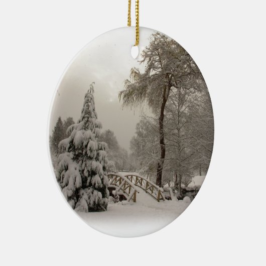 Winterbrug voor sierbomen keramisch ornament (Rechts)