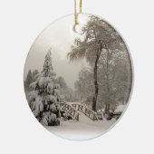 Winterbrug voor sierbomen keramisch ornament (Links)