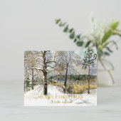 Winterbrug Waterverf Folie Holiday Post Kaart (Staand Voorkant)