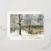 Winterbrug Waterverf Folie Holiday Post Kaart (Voorkant / Achterkant)