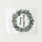 Winterbruiloft achtergrond, foto-opname Booth Wandkleed (Voorkant (horizontaal))