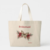 Winterbruiloft  Butterfly Poinsettia Grote Tote Bag (Achterkant)