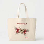 Winterbruiloft  Butterfly Poinsettia Grote Tote Bag (Voorkant)
