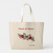Winterbruiloft Butterfly Poinsettia Grote Tote Bag (Achterkant)