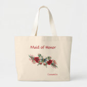 Winterbruiloft Butterfly Poinsettia Grote Tote Bag (Voorkant)
