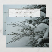 Winterbruiloft Evergreen - boom met sneeuw Kaart (Voorkant / Achterkant)