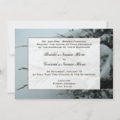 Winterbruiloft Evergreen - boom met sneeuw Kaart (Achterkant)