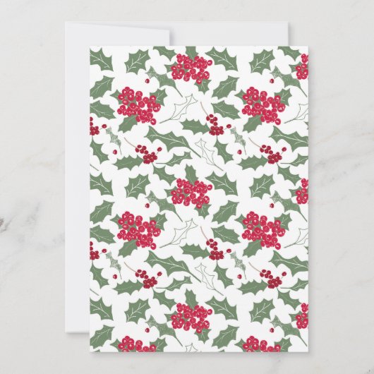 Winterbruiloft Holly Save The Date Kaart (Achterkant)