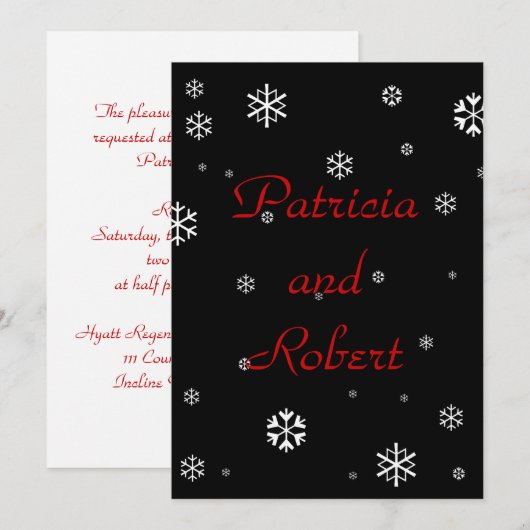 Winterbruiloft Kaart (Voorkant / Achterkant)