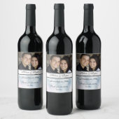 Winterbruiloft, Kerstmis, Snowflakes, Aangepast Wijn Etiket (Flessen)