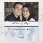 Winterbruiloft, Kerstmis, Snowflakes, Aangepast Wijn Etiket (Enkel label)