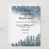 Winterbruiloft met nevy blue sky-boom kaart (Voorkant)