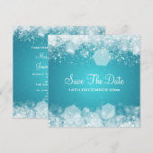 Winterbruiloft - Nachtblauw Save The Date (Voorkant / Achterkant)