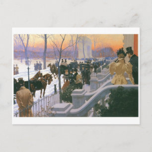 Winterbruiloft op het Washington Square, 1897 Briefkaart