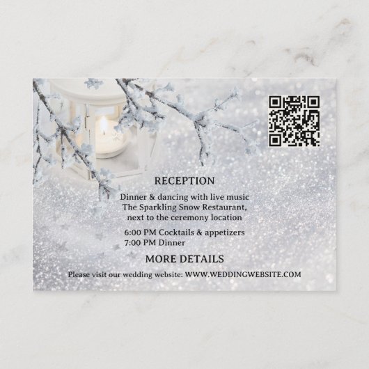 winterbruiloft op sneeuwbalgarnaal informatiekaartje (Achterkant)
