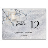 winterbruiloft op sneeuwbalgarnaal kaart (Achterkant)