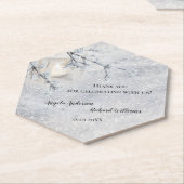 winterbruiloft op sneeuwbalgarnaal kartonnen onderzetters (Schuin)