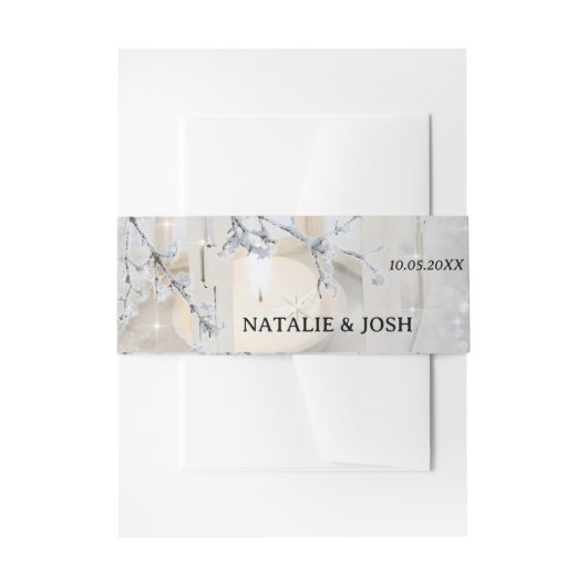 winterbruiloft op sneeuwbalgarnaal uitnodigingen wikkel (Voorkant Voorbeeld)