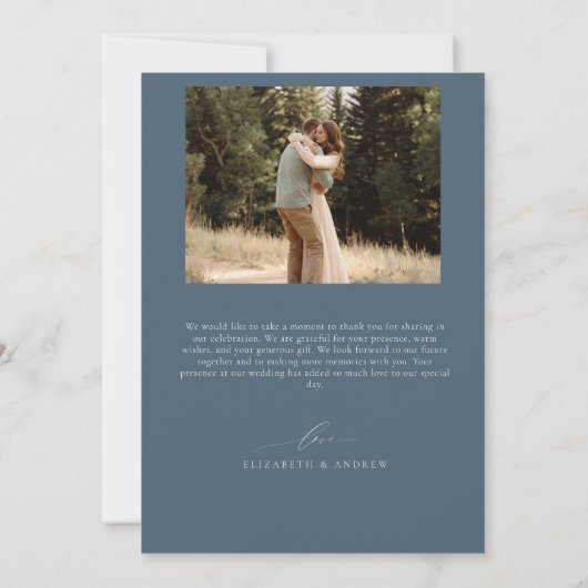 Winterbruiloft | Pine Tree Forest rustieke bergen Bedankkaart (Achterkant)
