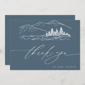 Winterbruiloft | Pine Tree Forest rustieke bergen Bedankkaart (Voorkant / Achterkant)