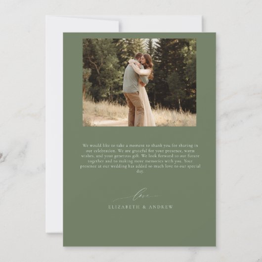 Winterbruiloft | Pine Tree Forest rustieke bergen Bedankkaart (Achterkant)