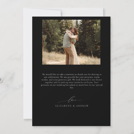 Winterbruiloft | Pine Tree Forest rustieke bergen Bedankkaart (Achterkant)