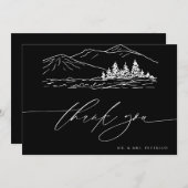 Winterbruiloft | Pine Tree Forest rustieke bergen Bedankkaart (Voorkant / Achterkant)