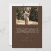 Winterbruiloft | Pine Tree Forest rustieke bergen Bedankkaart (Achterkant)