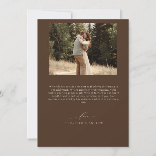 Winterbruiloft | Pine Tree Forest rustieke bergen Bedankkaart (Achterkant)