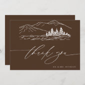 Winterbruiloft | Pine Tree Forest rustieke bergen Bedankkaart (Voorkant / Achterkant)