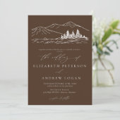 Winterbruiloft | Pine Tree Forest rustieke bergen Kaart (Staand voorkant)
