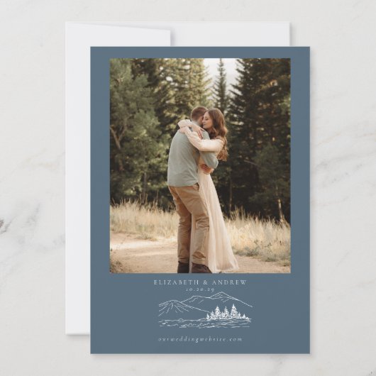 Winterbruiloft | Pine Tree Forest rustieke bergen Kaart (Achterkant)